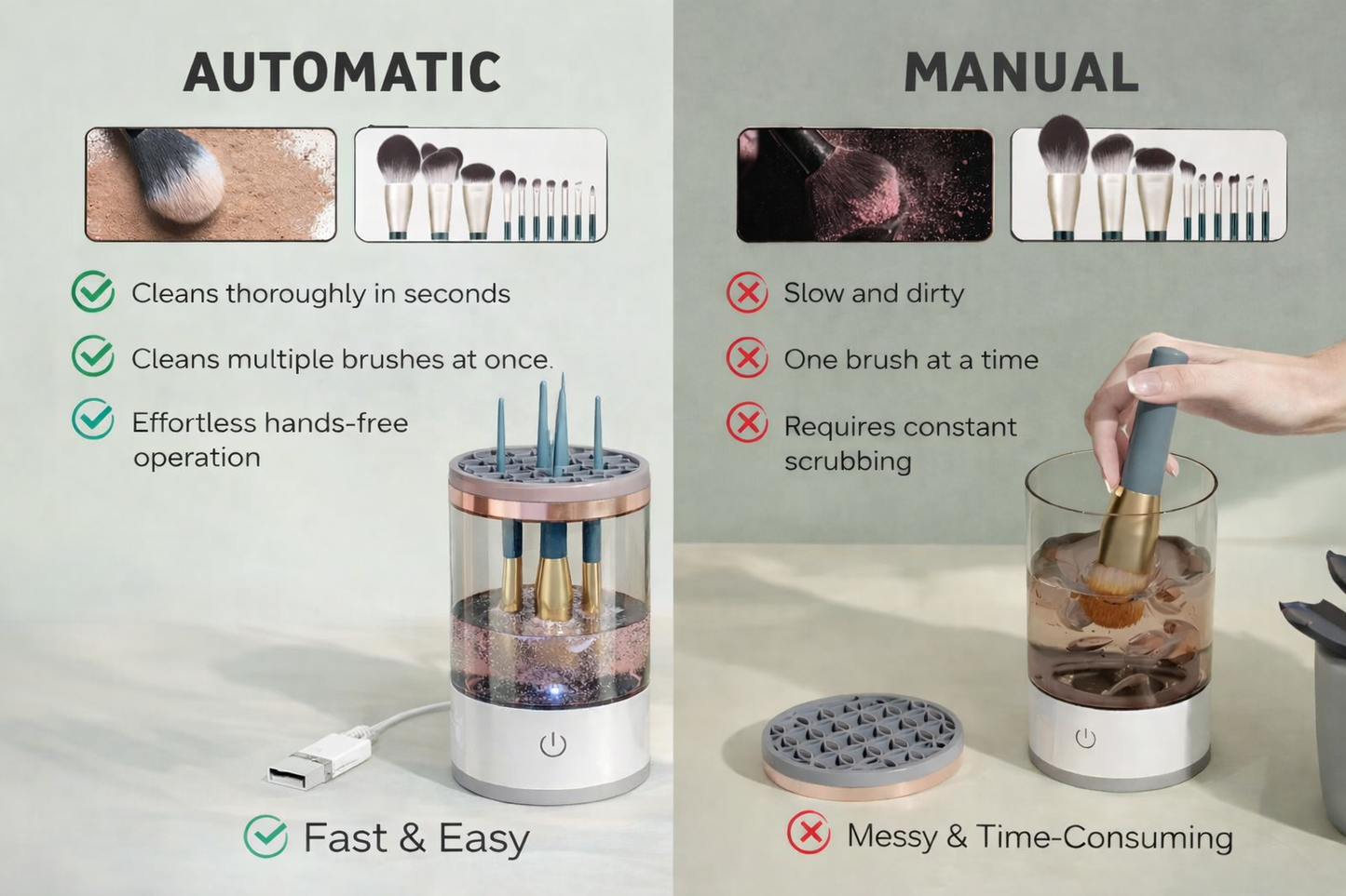 CleanBrush Pro – Portable USB Electric Makeup Brush Cleaner