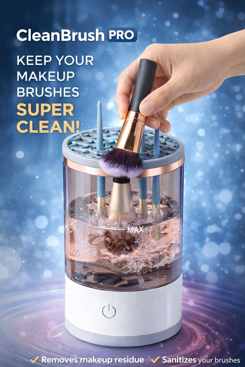 CleanBrush Pro – Portable USB Electric Makeup Brush Cleaner