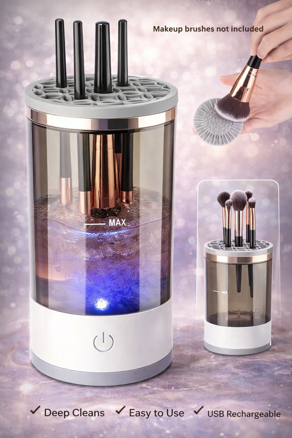 CleanBrush Pro – Portable USB Electric Makeup Brush Cleaner